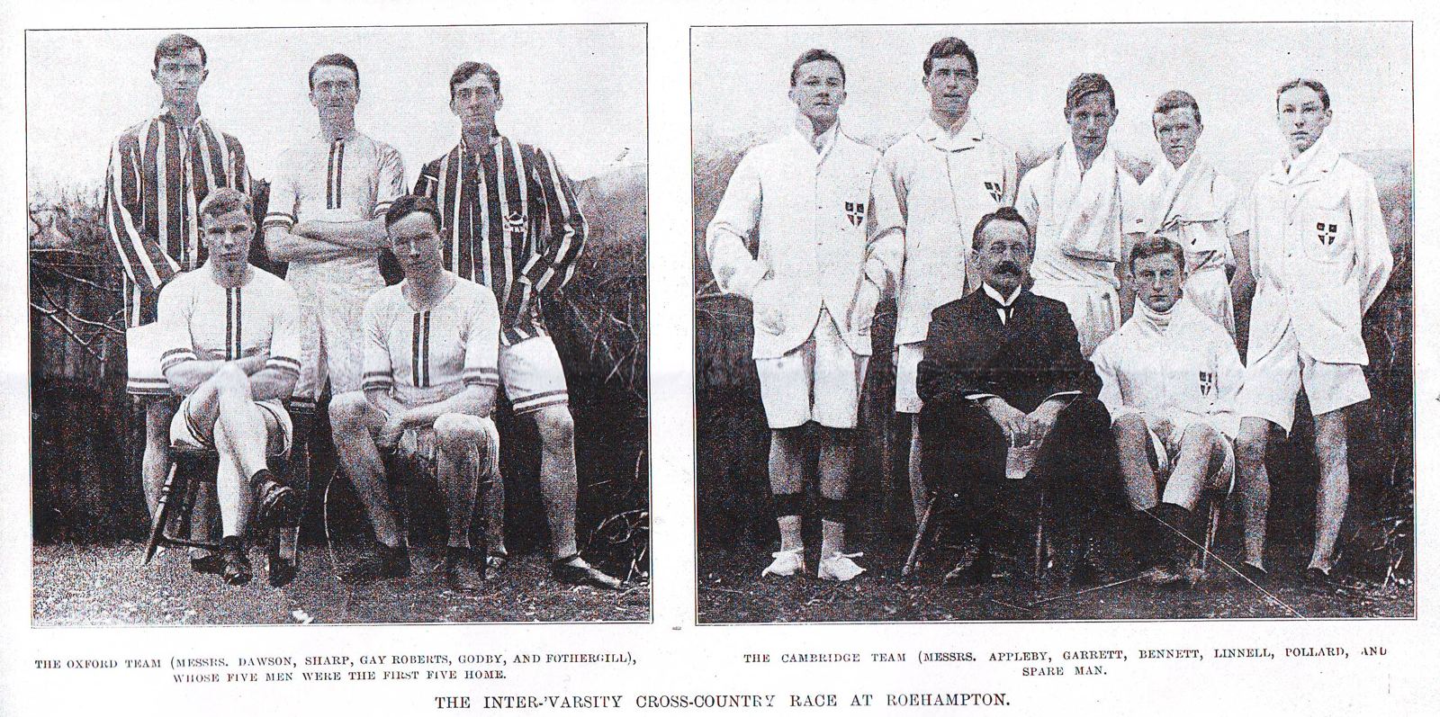 The Oxford and Cambridge teams in 1901
