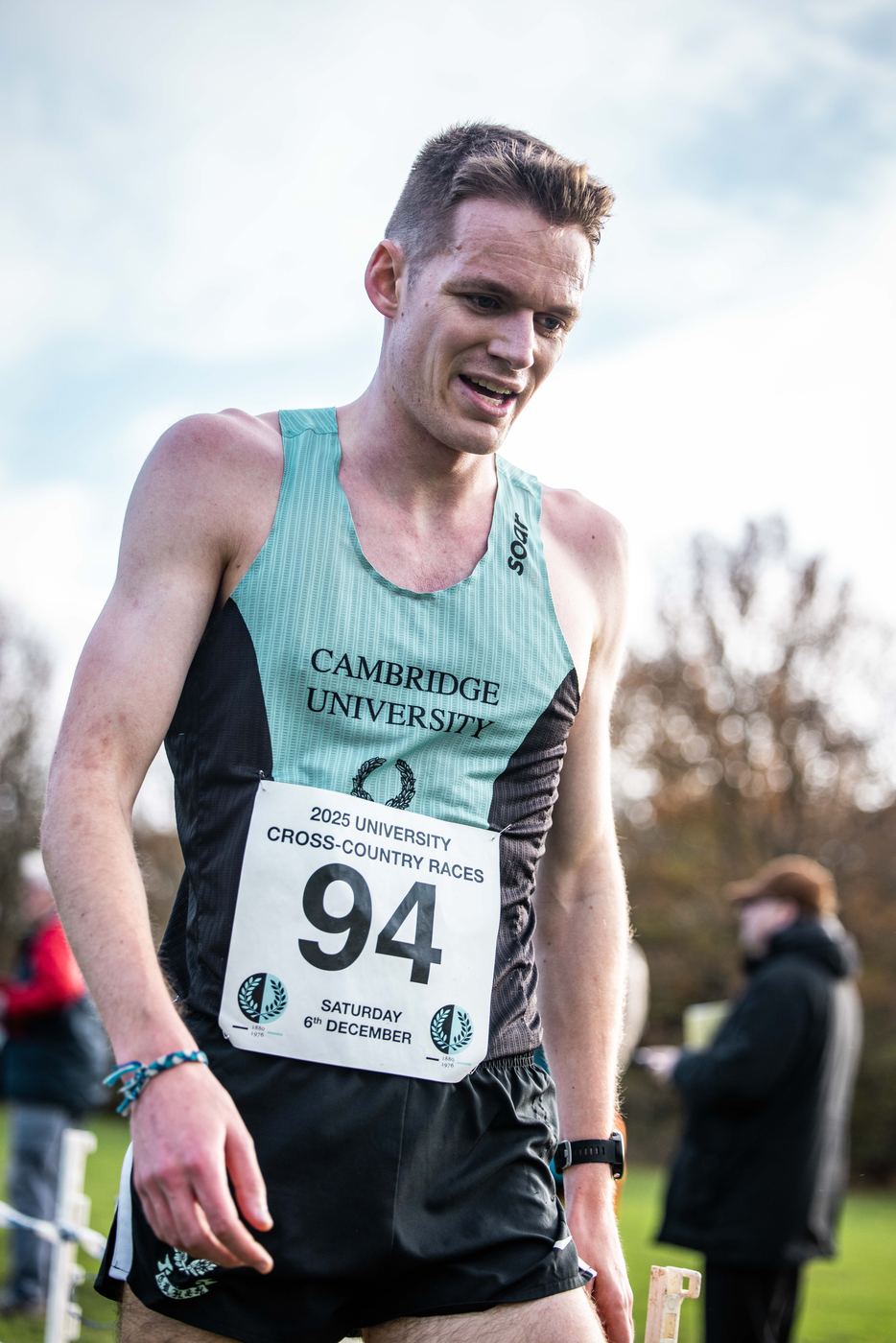 Peter Molloy in a Cambridge vest after winning the 2025 Old Blues’ Race